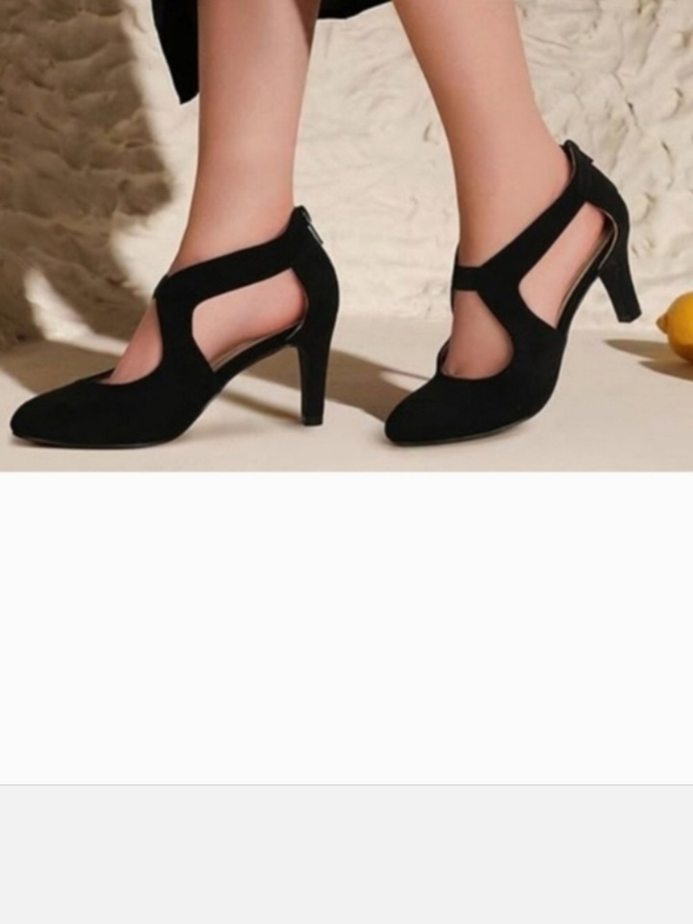 Classic Black Cutout Pump Heel - Women